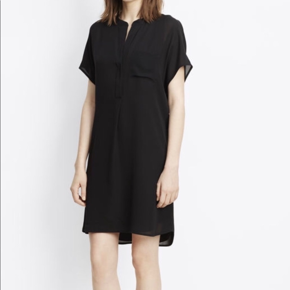 Vince 100% silk shift dress black XS/TP